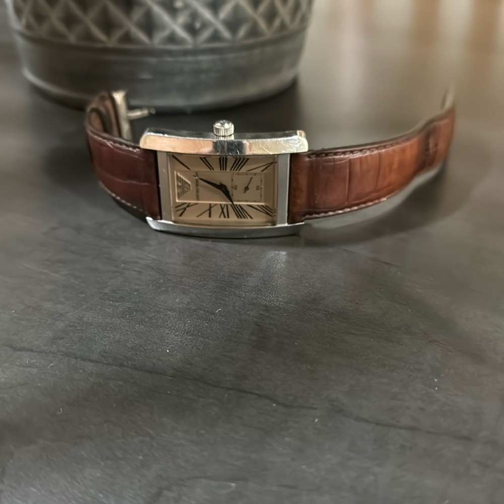 Authentic Vintage Men’s Emporio Armani Watch REAL LEATHER